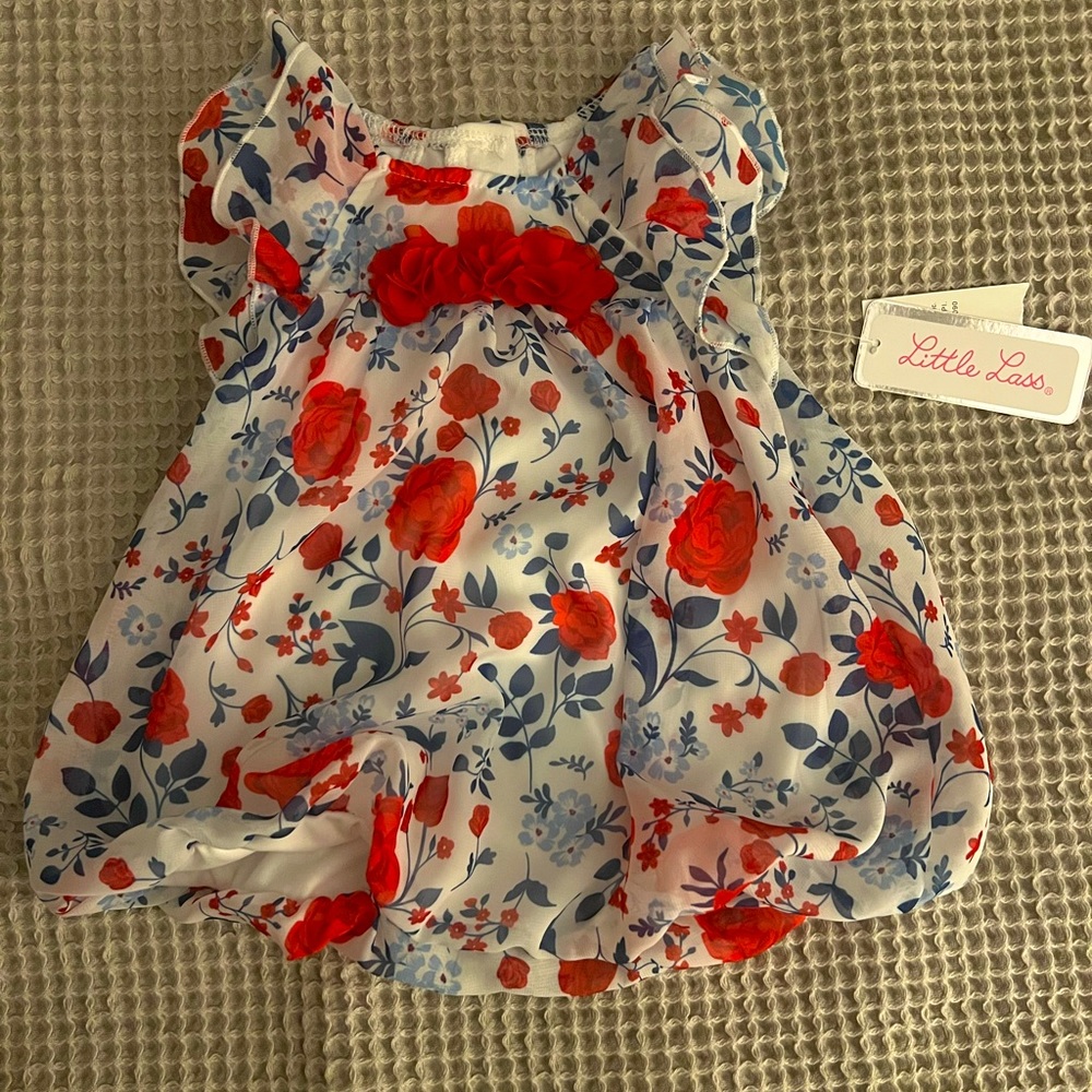 Little Lass floral Bubble baby outfit